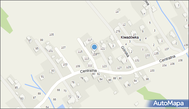 Izdebnik, Centralna, 119, mapa Izdebnik