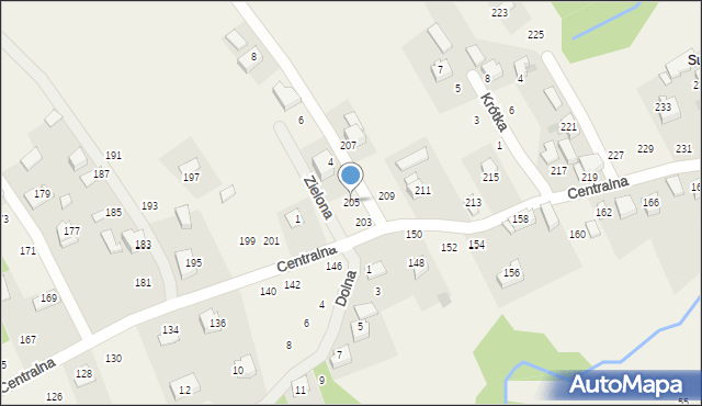 Izdebnik, Centralna, 205, mapa Izdebnik