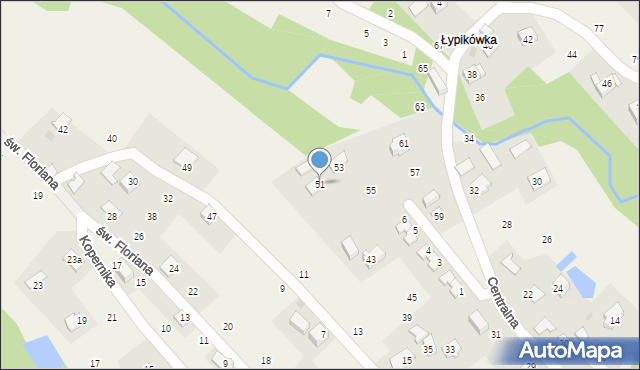 Izdebnik, Centralna, 51, mapa Izdebnik