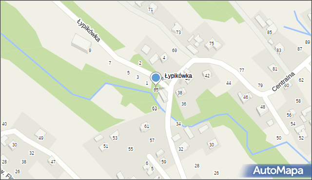 Izdebnik, Centralna, 65, mapa Izdebnik