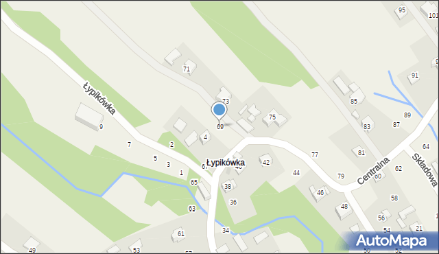 Izdebnik, Centralna, 69, mapa Izdebnik