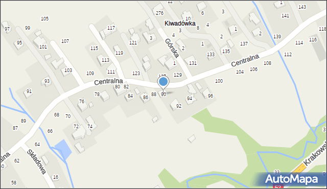 Izdebnik, Centralna, 90, mapa Izdebnik