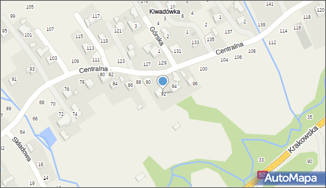 Izdebnik, Centralna, 92, mapa Izdebnik