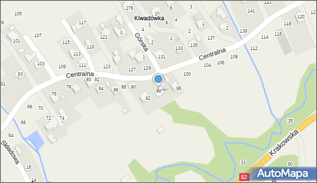 Izdebnik, Centralna, 94, mapa Izdebnik