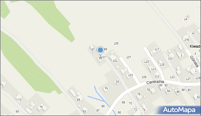 Izdebnik, Centralna, 95, mapa Izdebnik