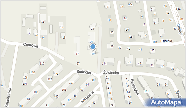 Jakubowice Konińskie, Cedrowa, 19, mapa Jakubowice Konińskie