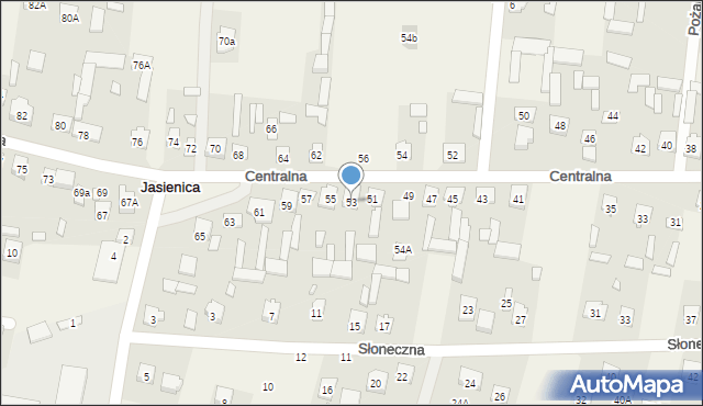 Jasienica, Centralna, 53, mapa Jasienica