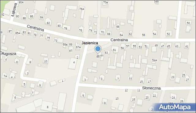 Jasienica, Centralna, 65, mapa Jasienica