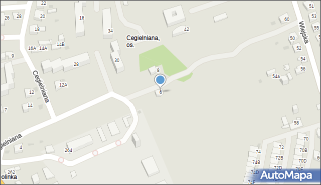 Jaworzno, Cegielniana, 6, mapa Jaworzno