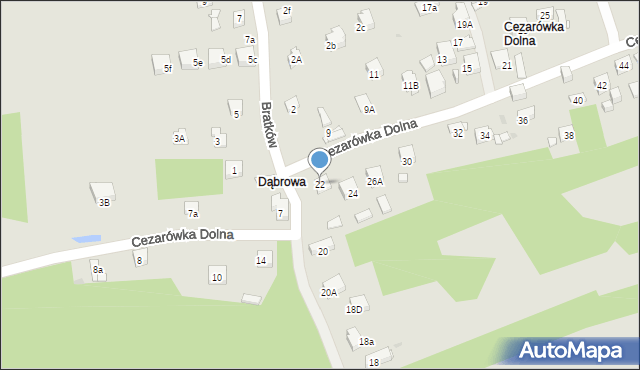 Jaworzno, Cezarówka Dolna, 22, mapa Jaworzno