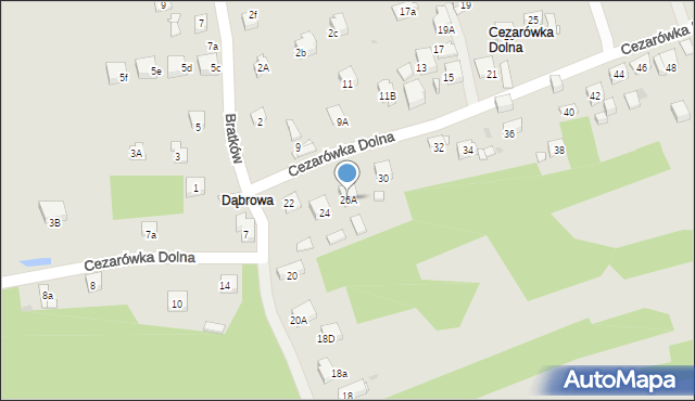 Jaworzno, Cezarówka Dolna, 26A, mapa Jaworzno