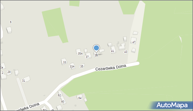 Jaworzno, Cezarówka Dolna, 39, mapa Jaworzno