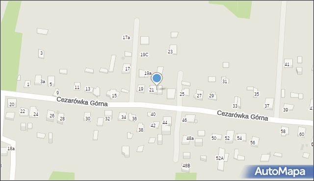 Jaworzno, Cezarówka Górna, 21A, mapa Jaworzno
