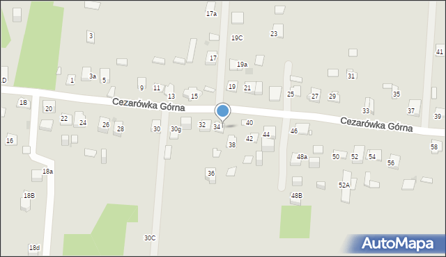 Jaworzno, Cezarówka Górna, 36, mapa Jaworzno