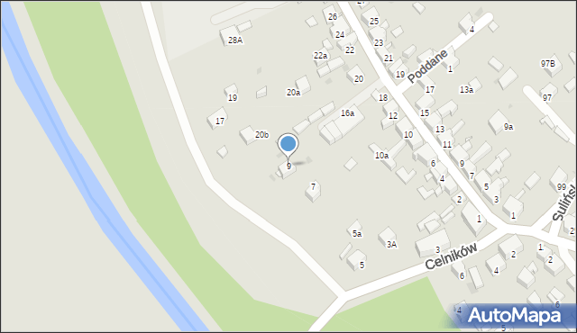 Jaworzno, Celników, 9, mapa Jaworzno