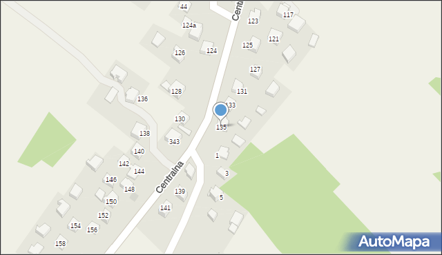 Jerzmanowice, Centralna, 135, mapa Jerzmanowice