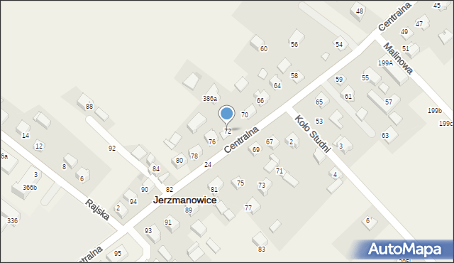 Jerzmanowice, Centralna, 72, mapa Jerzmanowice