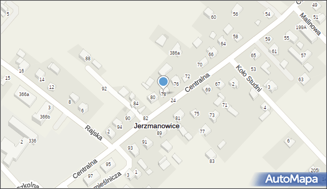 Jerzmanowice, Centralna, 78, mapa Jerzmanowice