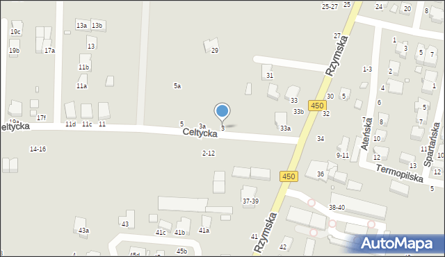 Kalisz, Celtycka, 3, mapa Kalisza