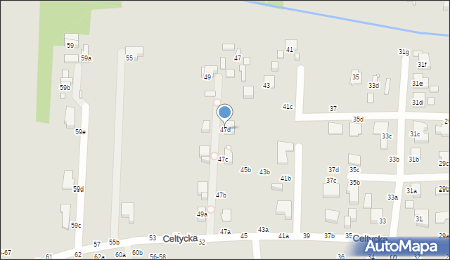 Kalisz, Celtycka, 47d, mapa Kalisza