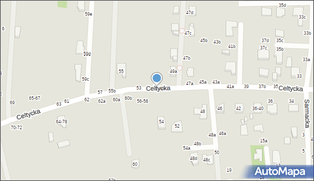 Kalisz, Celtycka, 54, mapa Kalisza