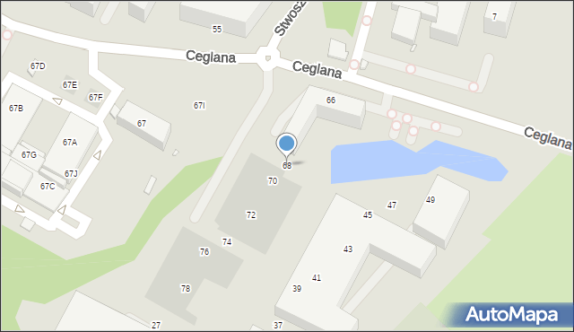 Katowice, Ceglana, 68, mapa Katowic