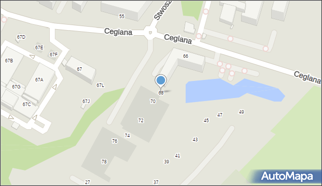 Katowice, Ceglana, 68, mapa Katowic