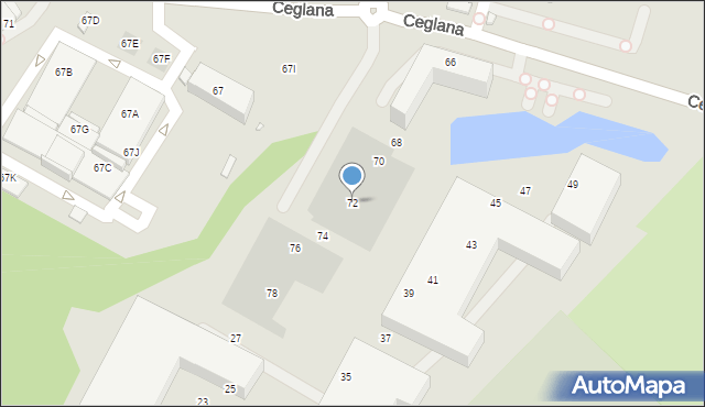 Katowice, Ceglana, 72, mapa Katowic
