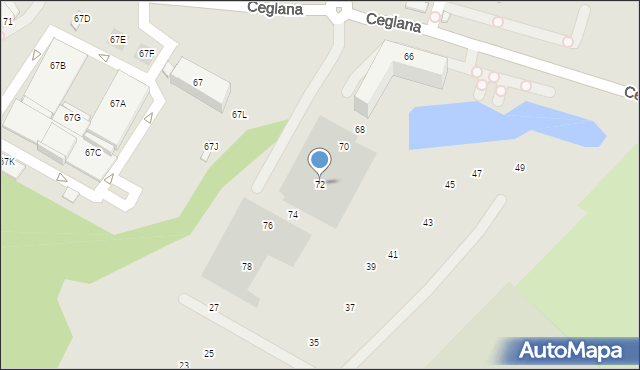 Katowice, Ceglana, 72, mapa Katowic