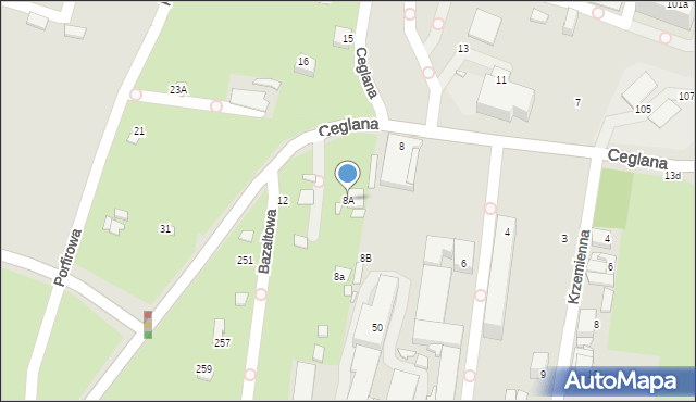 Katowice, Ceglana, 8A, mapa Katowic