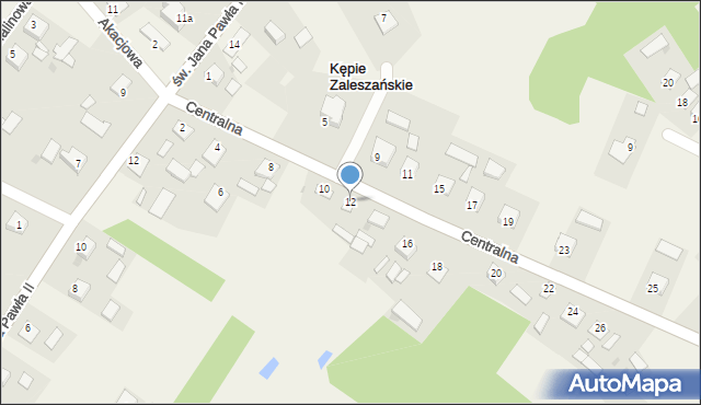 Kępie Zaleszańskie, Centralna, 12, mapa Kępie Zaleszańskie