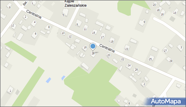 Kępie Zaleszańskie, Centralna, 18, mapa Kępie Zaleszańskie