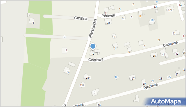 Kiczyce, Cedrowa, 1, mapa Kiczyce