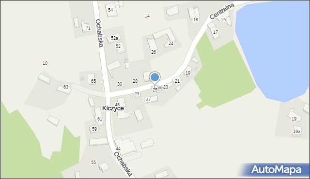 Kiczyce, Centralna, 25, mapa Kiczyce