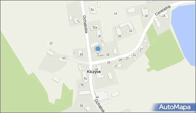 Kiczyce, Centralna, 30, mapa Kiczyce