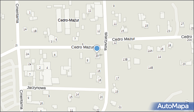 Kielce, Cedro Mazur, 10, mapa Kielc