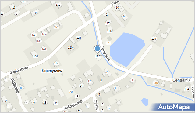 Kocmyrzów, Centralna, 122, mapa Kocmyrzów