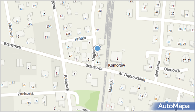 Komorów, Ceglana, 1C, mapa Komorów