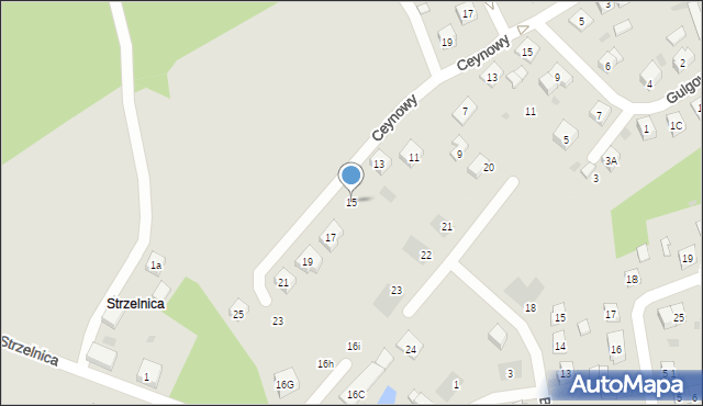 Kościerzyna, Ceynowy Floriana, dr., 15, mapa Kościerzyna