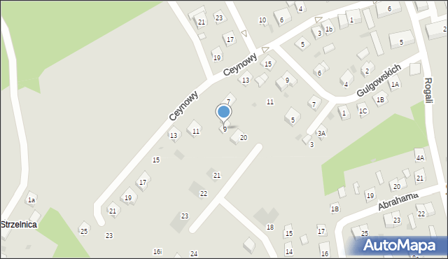 Kościerzyna, Ceynowy Floriana, dr., 9, mapa Kościerzyna