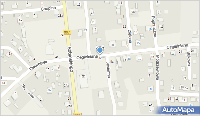 Koszęcin, Cegielniana, 32, mapa Koszęcin