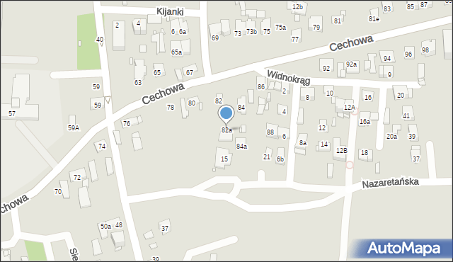 Kraków, Cechowa, 82a, mapa Krakowa