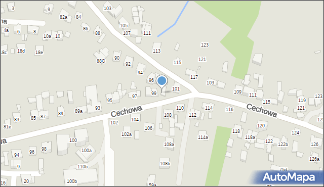 Kraków, Cechowa, 99a, mapa Krakowa