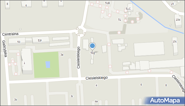 Kraków, Centralna, 51g, mapa Krakowa