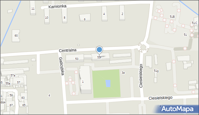 Kraków, Centralna, 53f, mapa Krakowa