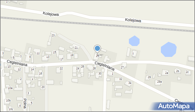 Krasiejów, Cegielniana, 25, mapa Krasiejów