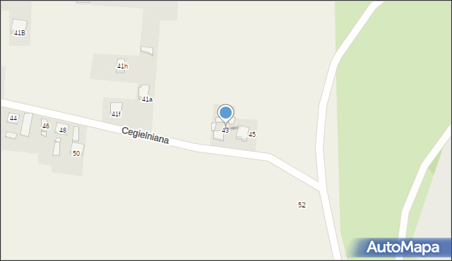 Krasiejów, Cegielniana, 43, mapa Krasiejów