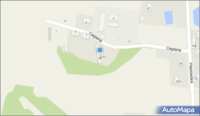 Krotoszyce, Ceglana, 1B, mapa Krotoszyce
