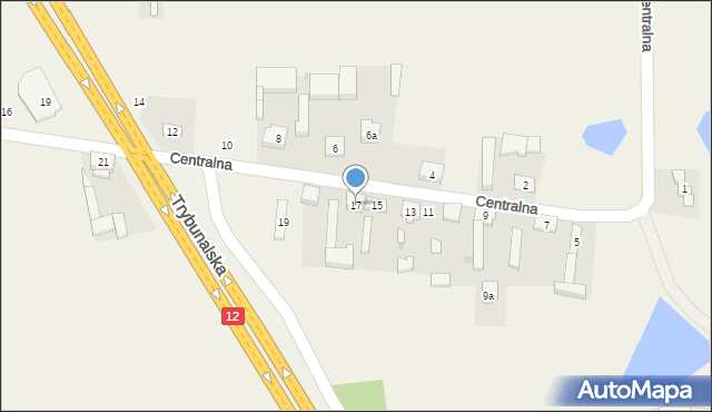 Kruszów, Centralna, 17, mapa Kruszów