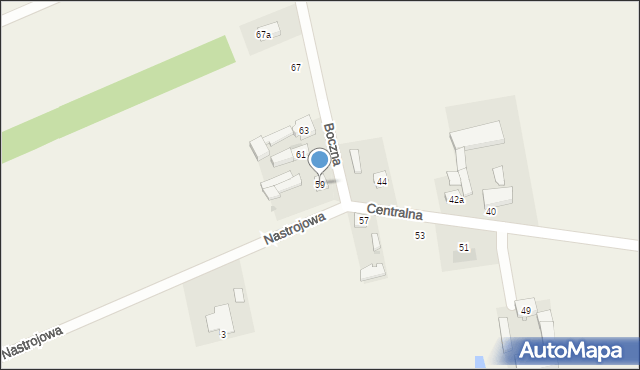 Kruszów, Centralna, 59, mapa Kruszów